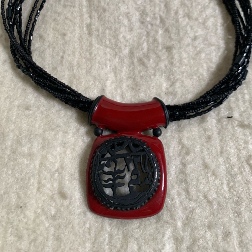 Black and red necklace